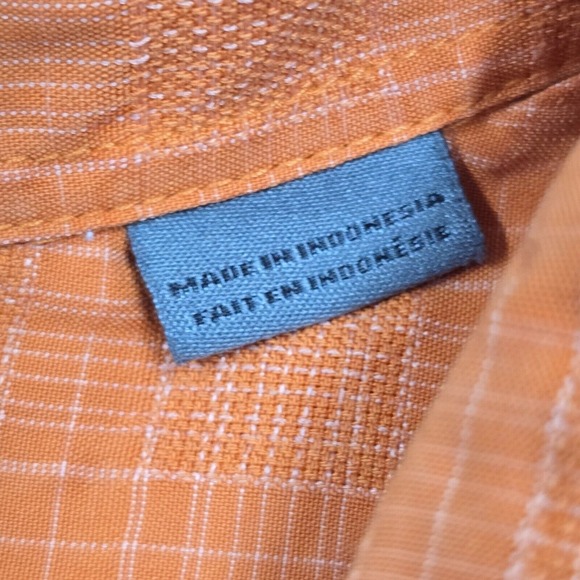Royal Robbins Shirt Men Large Orange Button-Up Short Sleeve Travel Outdoor Hike - Picture 5 of 10